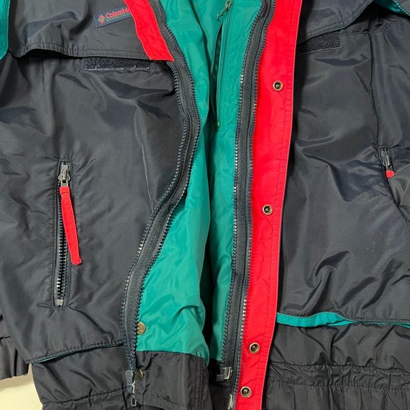 Columbia Powder Keg VTG 90's Ski Snowboard Jacket Men XL Shell ONLY Retro Teal - Picture 10 of 14